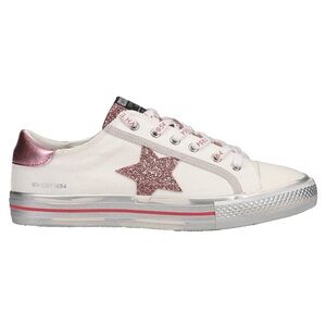 Vintage Havana Cream Sneakers with Glitter Pink Star
